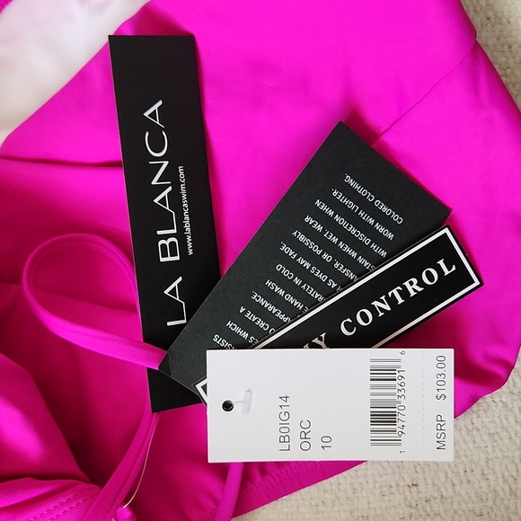 NEW La Blanca | Orchid Lace-Up Asymmetrical One-Piece Size 10 - Picture 4 of 8